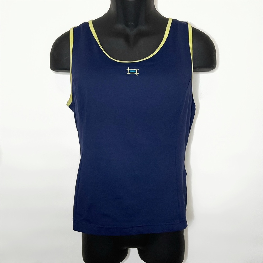Navy Blue & Lime Green Athletic Tank